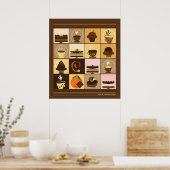 コーヒー&チョコレートキャンバス印刷 ポスター (キッチン)