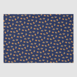 コーヒー&チョコレートビスケットパターンネイビーブルーフード 薄葉紙