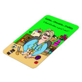 コーヒー、チョコレート、手描き女性を作り上げる マグネット (左側)