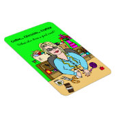 コーヒー、チョコレート、手描き女性を作り上げる マグネット (右側)