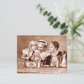 コーヒー＆ティーのヴィンテージ広告ラベル ポストカード (スタンド正面)