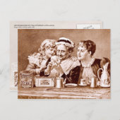 コーヒー＆ティーのヴィンテージ広告ラベル ポストカード (正面/裏面)