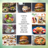 コーヒー ティー カフェ メニュー オーダーメイド ビジネス フォト コラージュ ウィンドウサイン (シート3)