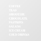 コーヒー ティー サラダ ウィンドウビニール 透明 | 食品 ウィンドウサイン (シート)