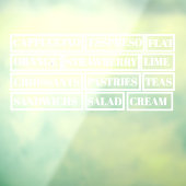 コーヒー ティー サラダ ウィンドウ ビニール 透明 | 食品 ウィンドウサイン (シート3)