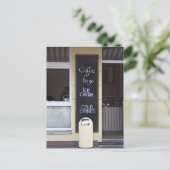 コーヒー・トゥ・ゴーの看板があるカフェ ポストカード (スタンド正面)