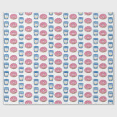 コーヒー&ドナッツピンクフロストドーナツ朝食 ラッピングペーパー (フラット)