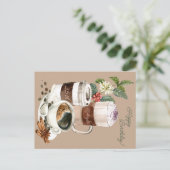 コーヒー ドリンク, ハッピーバースデー, お祝い ポストカード (スタンド正面)