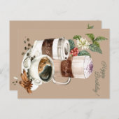 コーヒー ドリンク, ハッピーバースデー, お祝い ポストカード (正面/裏面)