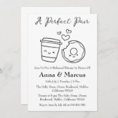 コーヒー&ドーナツパーフェクトなペアブライダルディナー 招待状 (正面/裏面)