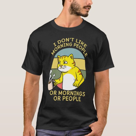 コーヒー ネコのささやき屋さん カフェイン中毒コーヒー好き Tシャツ (正面)