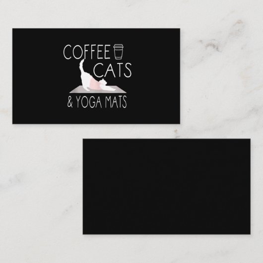 コーヒー・ネコ・ヨガマットおもしろい- Gives Yoga Cat 名刺 (正面/裏面)