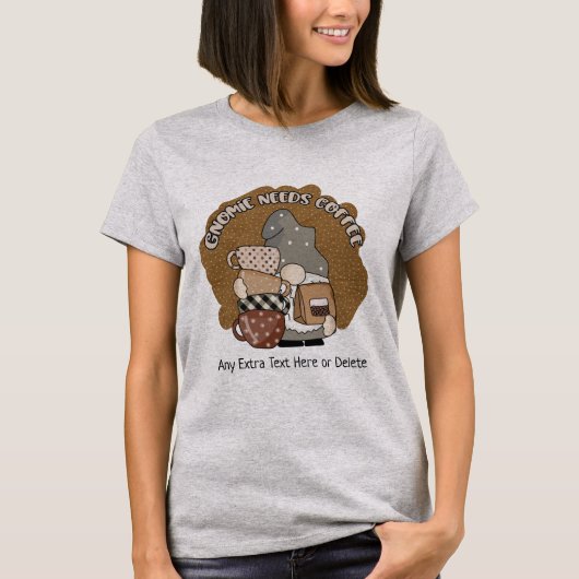 コーヒー・ノーム コーヒー大好き 可愛い おもしろ グノーミー Tシャツ (正面)
