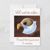 コーヒー?ハート型フォームコーヒーカップクッキー 招待状 (正面)