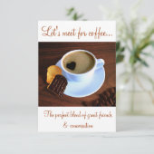 コーヒー?ハート型フォームコーヒーカップクッキー 招待状 (スタンド正面)