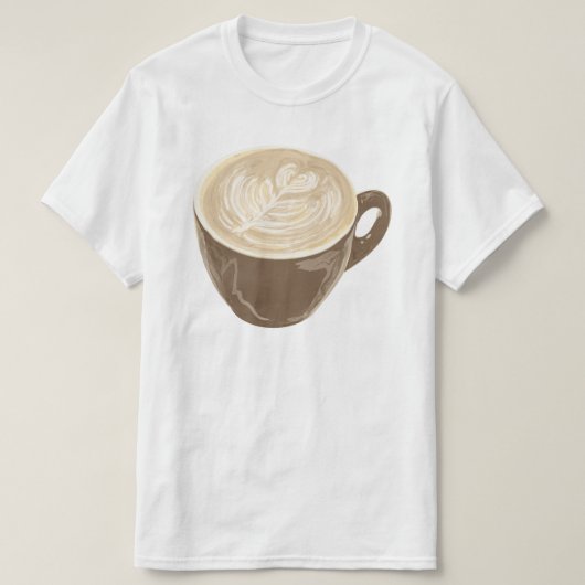 コーヒー ハート アート Tシャツ (デザイン正面)