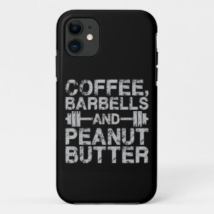 コーヒー、バーベル、ピーナッツバター – おもしろいトレーニング iPhone 11 ケース