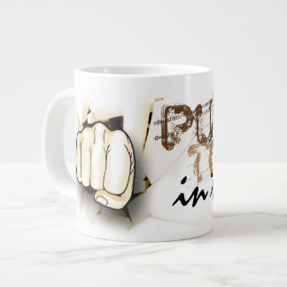 コーヒー.パンチ今日の顔。 ジャンボコーヒーマグカップ