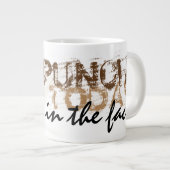 コーヒー.パンチ今日の顔。 ジャンボコーヒーマグカップ (正面右)