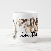 コーヒー.パンチ今日の顔。 ジャンボコーヒーマグカップ (正面)