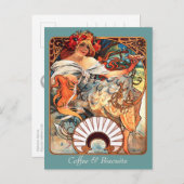 コーヒー&ビスケットCC0411アルフォンスミュシャ ポストカード (正面/裏面)
