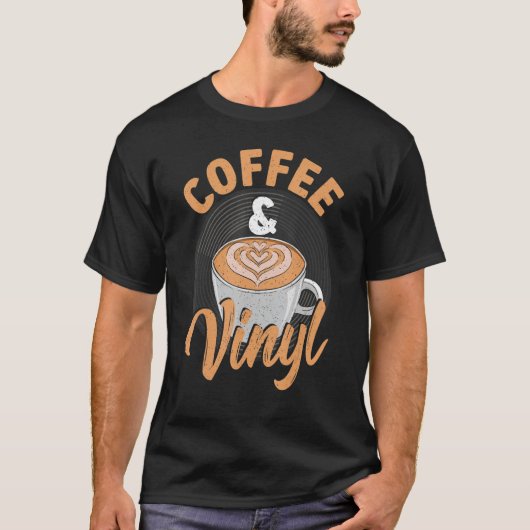 コーヒー&ビニールのレコード収集 Tシャツ (正面)