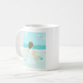 コーヒー、ビーチ、書籍のマグカップ コーヒーマグカップ (正面左)