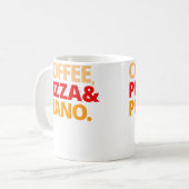 コーヒー ピザ と ピアノ コーヒーマグカップ (正面左)