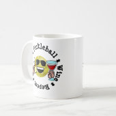 コーヒー、ピックボール、ワイン、リピートおもしろいピックボール コーヒーマグカップ (正面左)