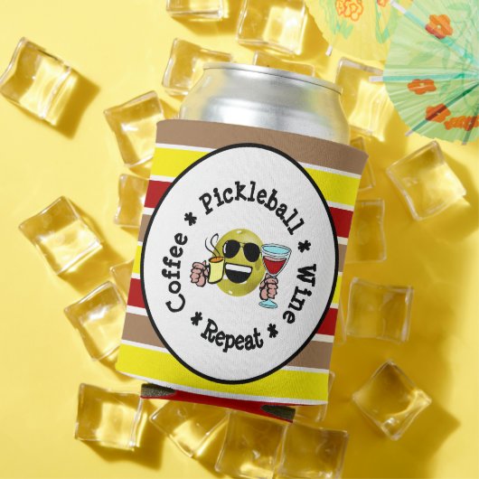 コーヒー、ピックボール、ワイン、リピートピックボール中毒者 缶クーラー (インサイチュ 夏)