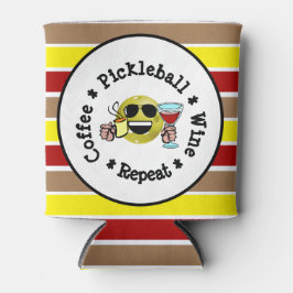 コーヒー、ピックボール、ワイン、リピートピックボール中毒者 缶クーラー