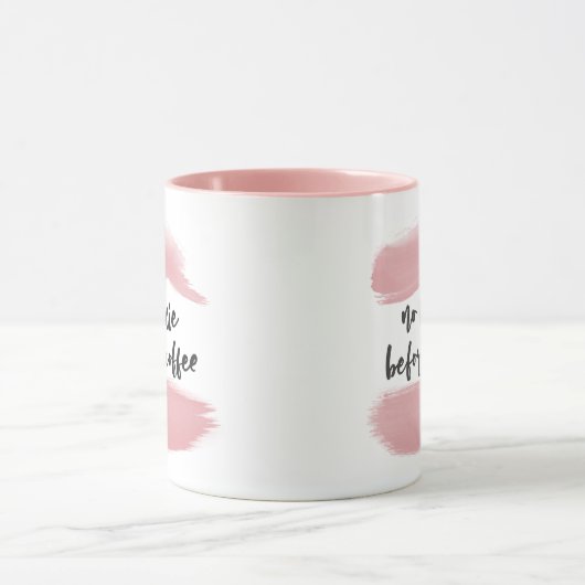 コーヒー-ピンクのマグの前の発声映画無し マグカップ (中央)