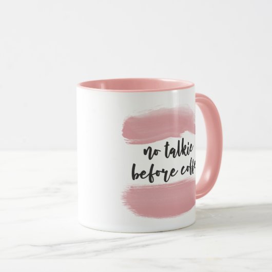コーヒー-ピンクのマグの前の発声映画無し マグカップ (正面右)