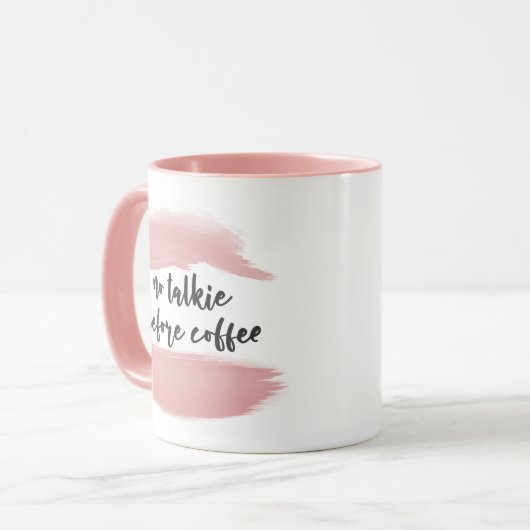 コーヒー-ピンクのマグの前の発声映画無し マグカップ (正面左)