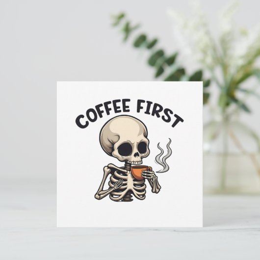 コーヒー ファースト スプーキー ハロウィン スケルトン カフェイン シーズンカード (スタンド正面)
