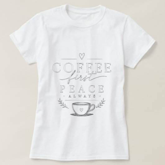 コーヒー・ファースト・ラブ Tシャツ (デザイン正面)