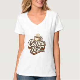 コーヒー ファースト – 冗談のコーヒー愛好家Tシャツ Tシャツ