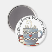 コーヒー&フレンズ磁石を温めるハート マグネット (正面/裏面)