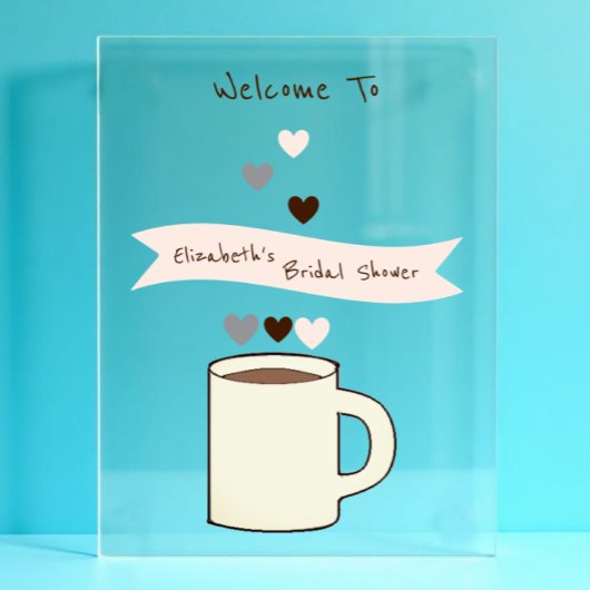 コーヒー ブライダルシャワー アクリルサイン
