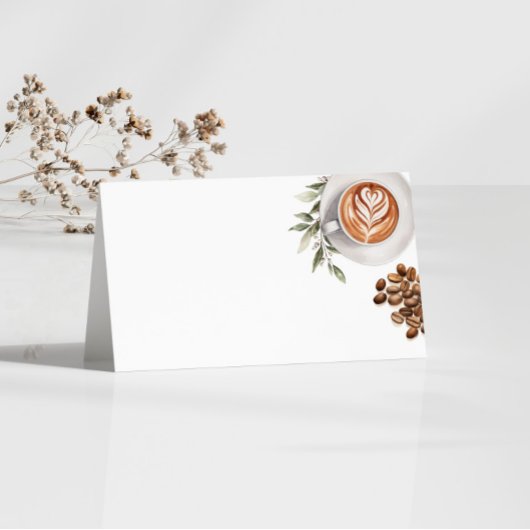 コーヒー ブライダルシャワー - 愛が育まれているラベル プレイスカード
