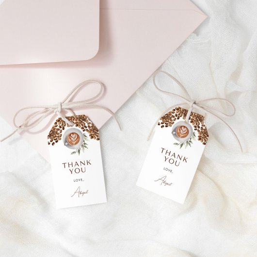 コーヒー ブライダルシャワー - 愛が育まれている ギフトタグ