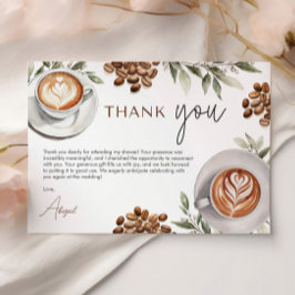 コーヒー ブライダルシャワー - 愛が育まれている サンクス サンキューカード