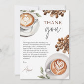 コーヒー ブライダルシャワー - 愛が育まれている サンクス サンキューカード (正面)