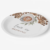 コーヒー ブライダルシャワー - 愛が育まれている ペーパープレート (アングル)