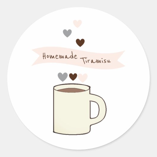 コーヒー ブライダルシャワー 手作り ティラミス ラウンドシール (正面)
