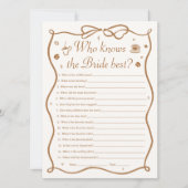 コーヒー ブライダルシャワー 誰が花嫁を知っているかゲーム 招待状 (正面)