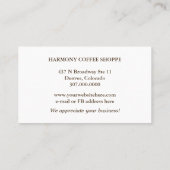 コーヒー·ブレーク顧客ロイヤリティ割引 ロイヤリティカード (裏面)