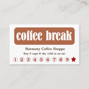 コーヒー·ブレーク顧客ロイヤリティ割引 ロイヤリティカード