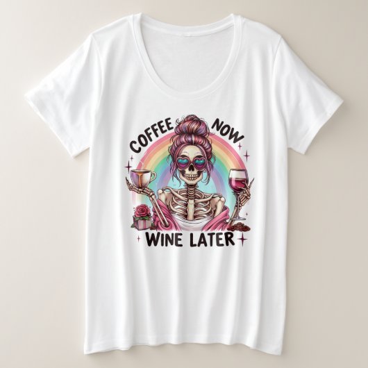 コーヒー プラスサイズTシャツ (デザイン正面)
