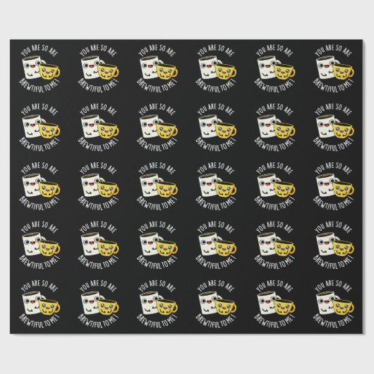 コーヒー・プーン・ダークBgに対して非常にブルーフィリアス ラッピングペーパー (フラット)